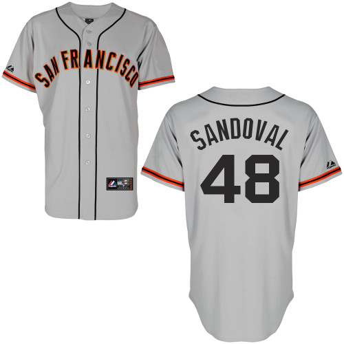 Pablo Sandoval #48 mlb Jersey-San Francisco Giants Women's Authentic Road 1 Gray Cool Base Baseball Jersey